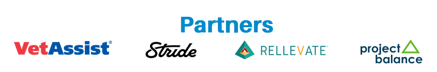 VetAssist, Stride, Rellevate, and Project Balance partner logos